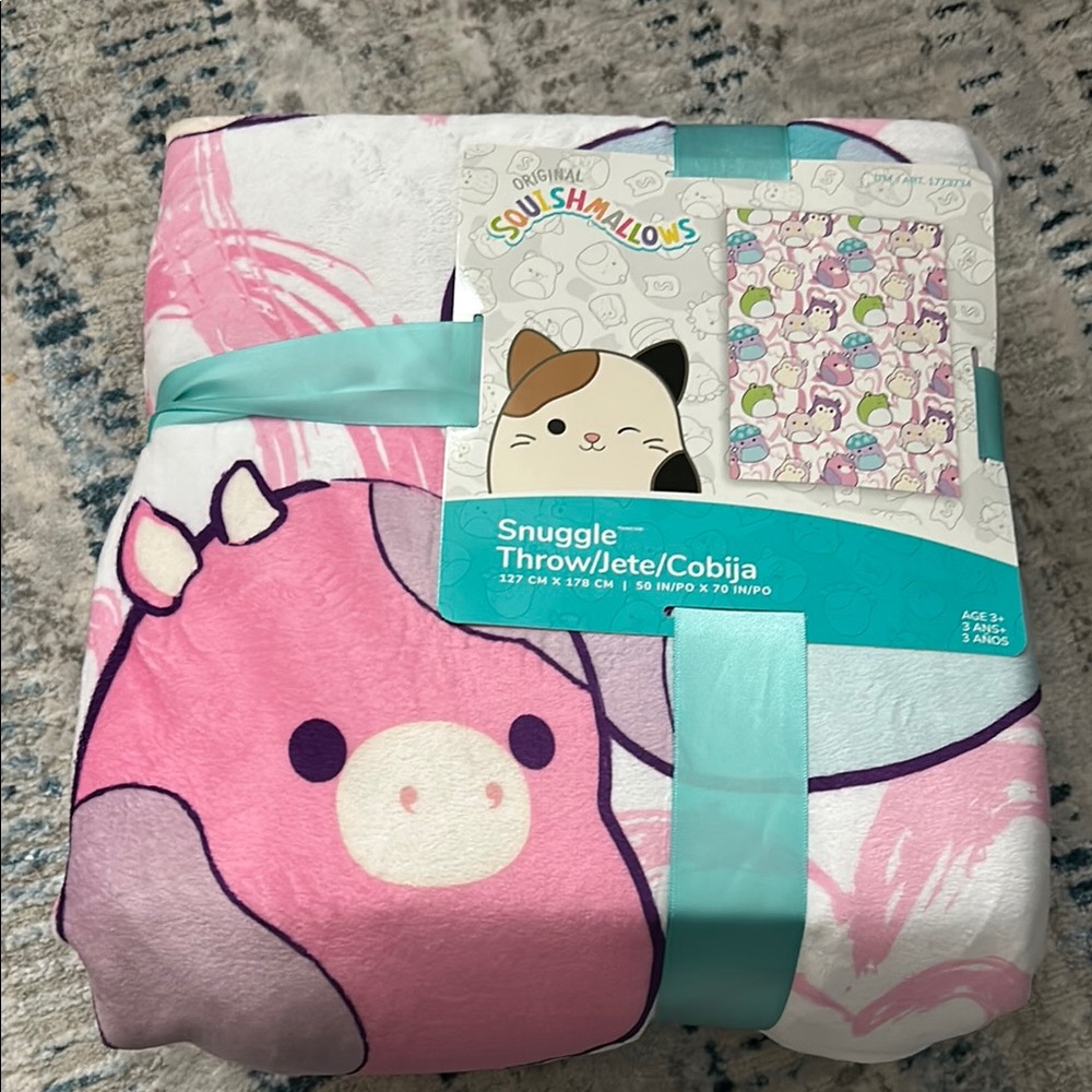 Squishmallows Pink and Purple Snuggle Throw
